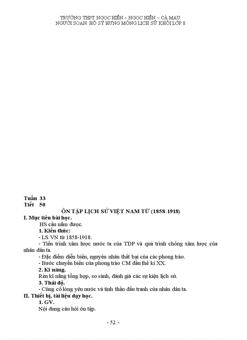 image for page Giáo án môn lịch sử khối 8 HK II