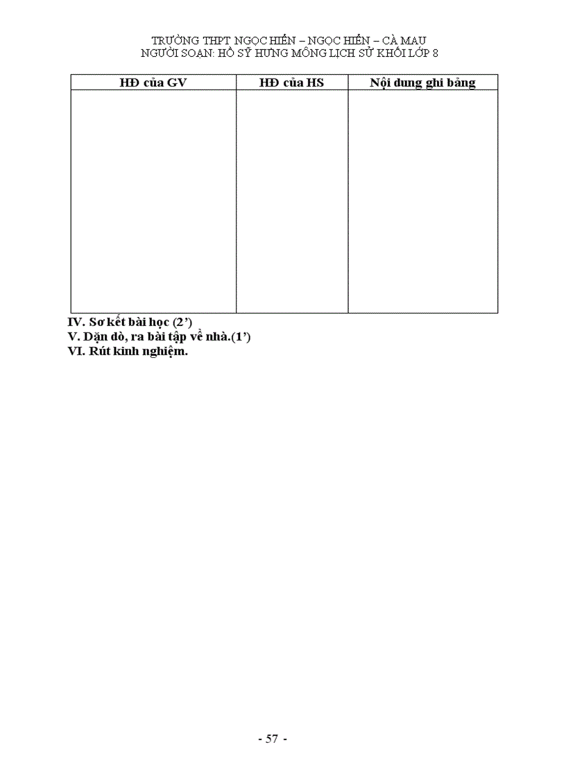 image for page Giáo án môn lịch sử khối 8 HK II