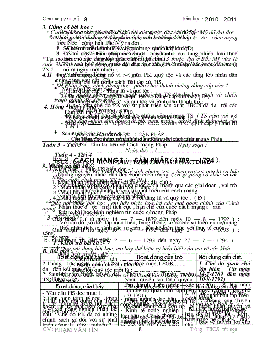 image for page Giáo án sử 8 3 cột cả năm