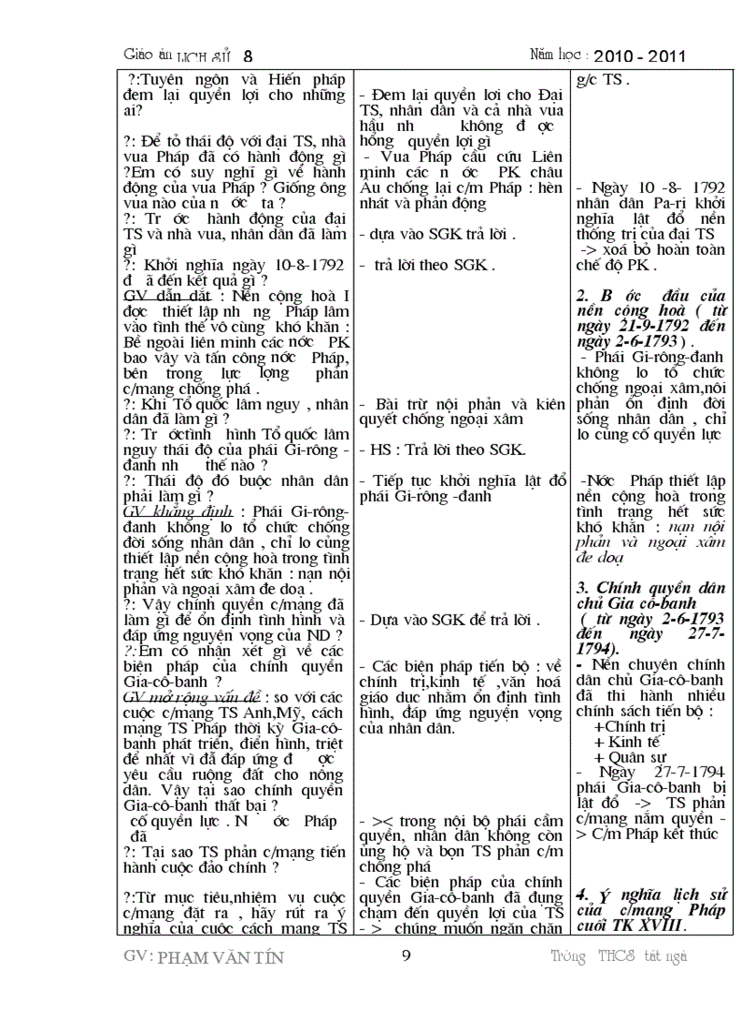 image for page Giáo án sử 8 3 cột cả năm