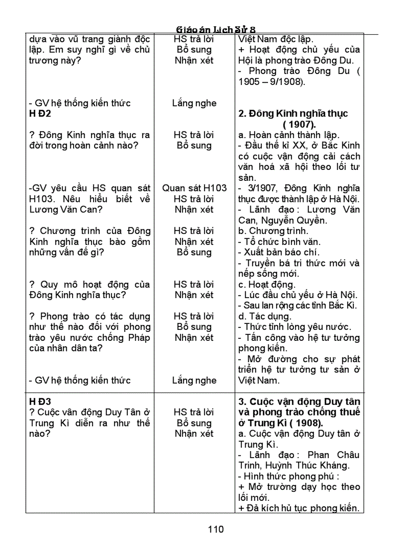 image for page Giao an Su 8 Chuan KT 3 cot