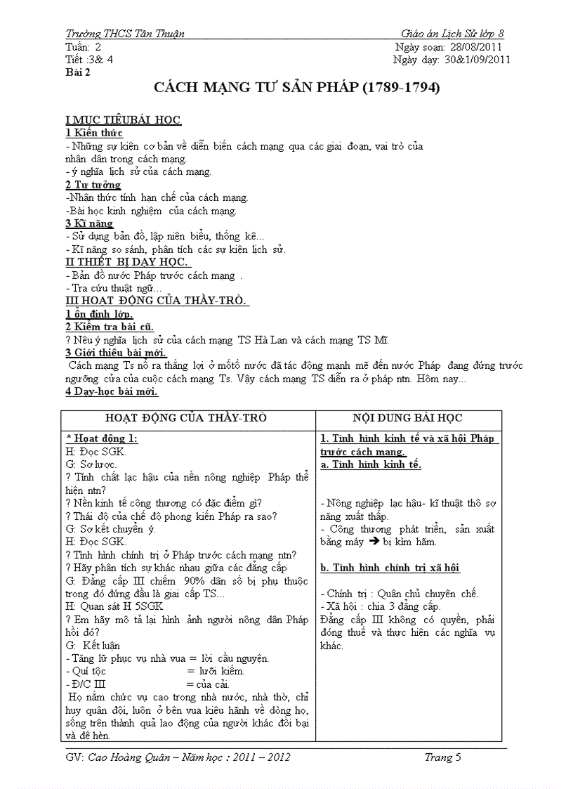 image for page Giáo án sử 8 giảm tải