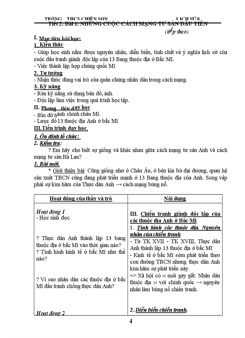 image for page Giáo án sử 8 kì I