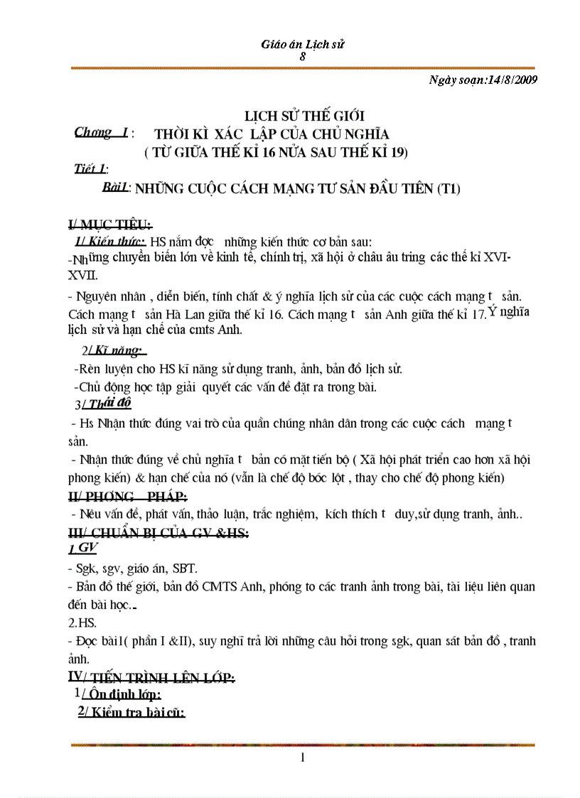 image for page Giao an su 8 theo mau moi nam 2010 t1 6