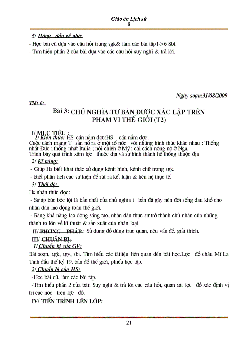 image for page Giao an su 8 theo mau moi nam 2010 t1 6