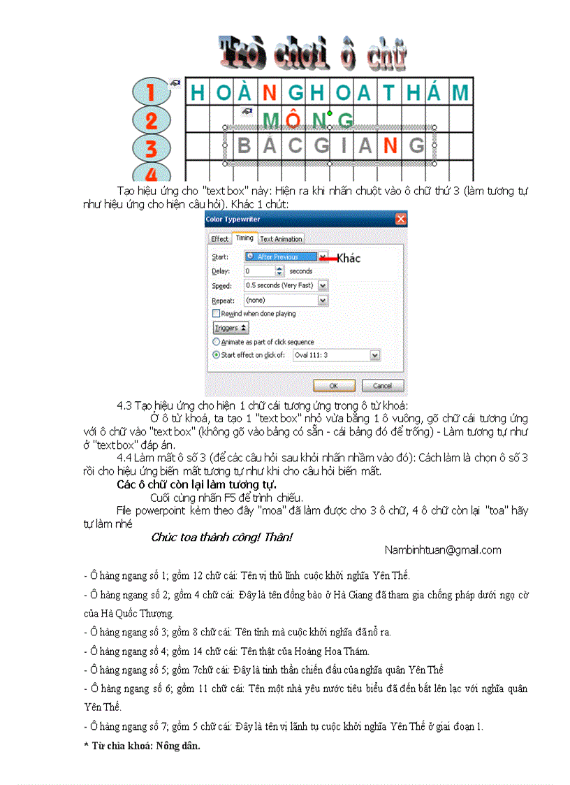 image for page Hướng dẫn tạo trò chơi ô chữ bằng Powerpoint
