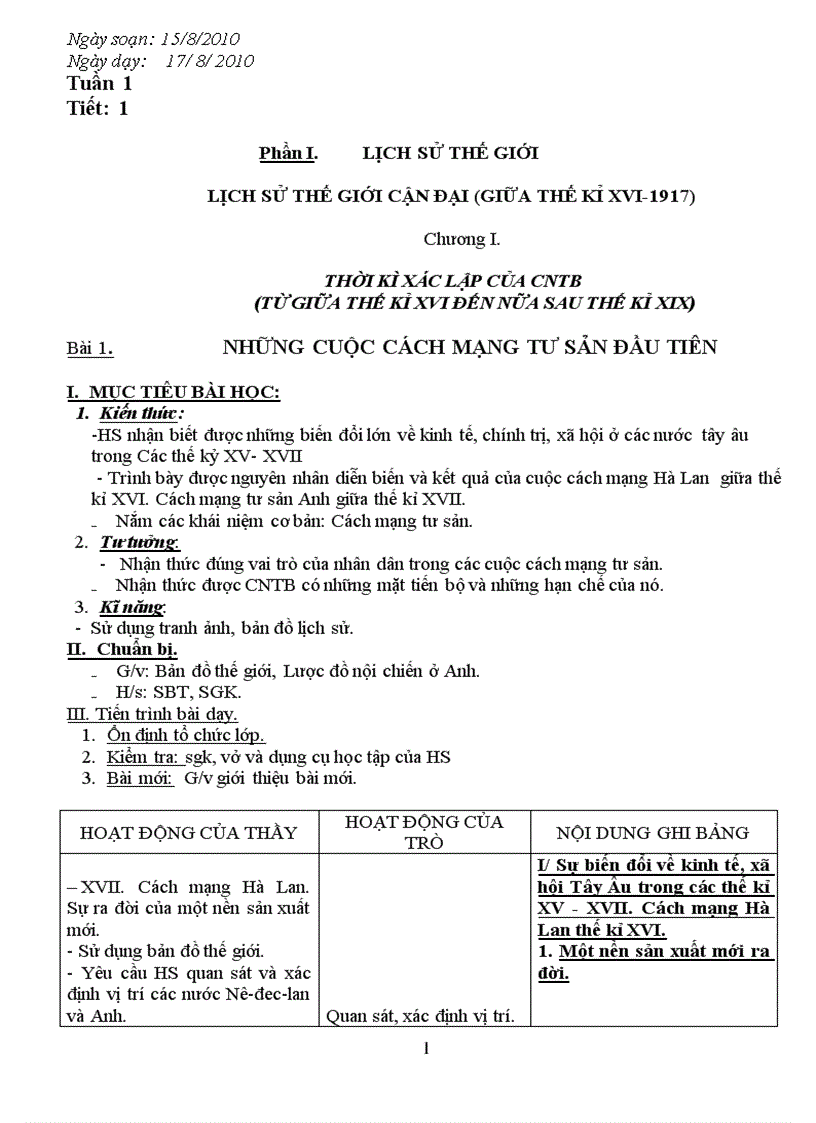 image for page Lịch Sử 8 Chuẩn KT 3 cột