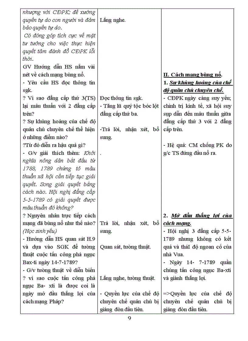 image for page Lịch Sử 8 Chuẩn KT 3 cột