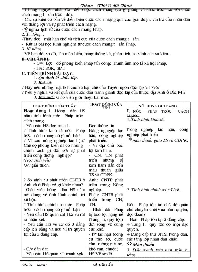 image for page Sử 8 HKI 3 cột chuẩn