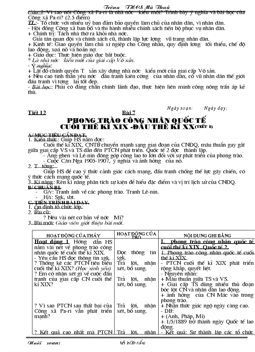 image for page Sử 8 HKI 3 cột chuẩn