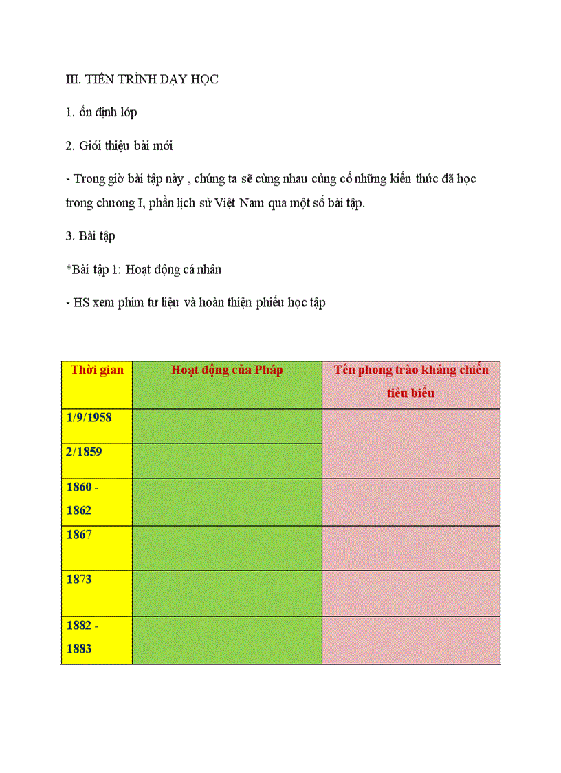 image for page Tiết 47 Làm bài tập lịch sử