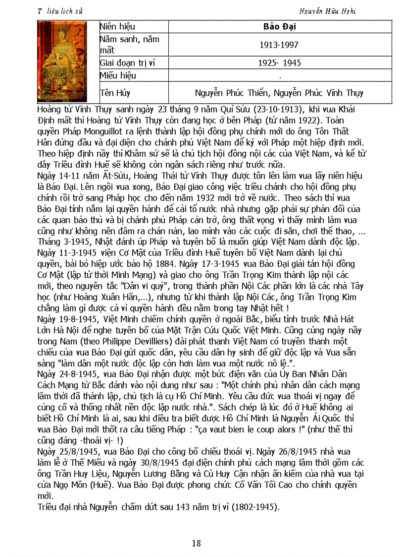 image for page Tóm tắt tiểu sử triều nguyễn