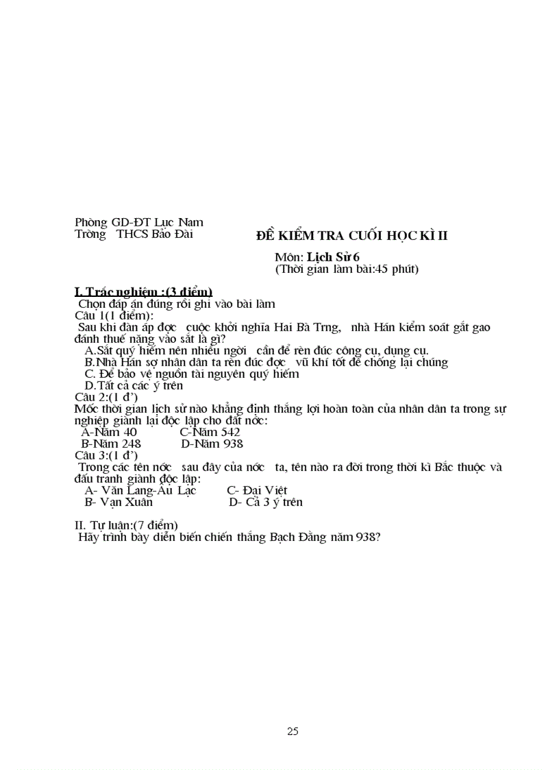 image for page Tổng hợp đề KT Sử 6 7 8 9