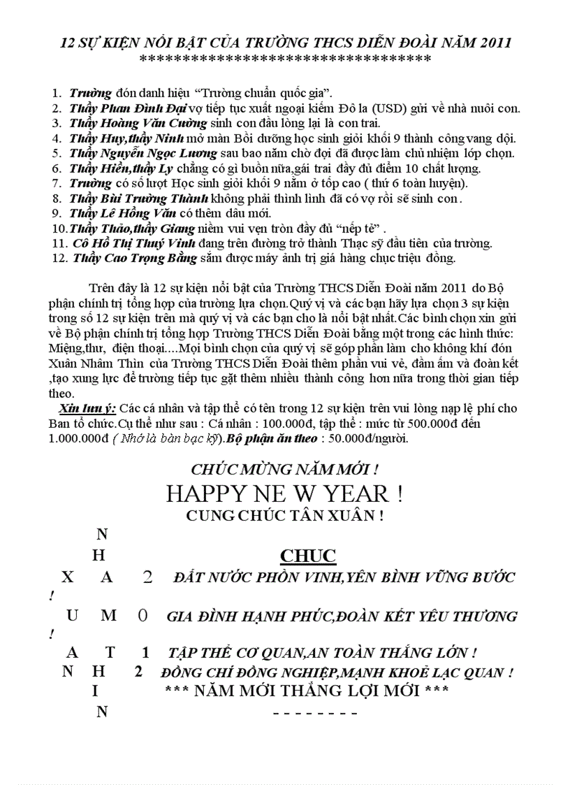 image for page 12 sự kiện nổi bật của trường THCS diễn đoài năm 2011 Hồ Chí Dũng soạn và gửi
