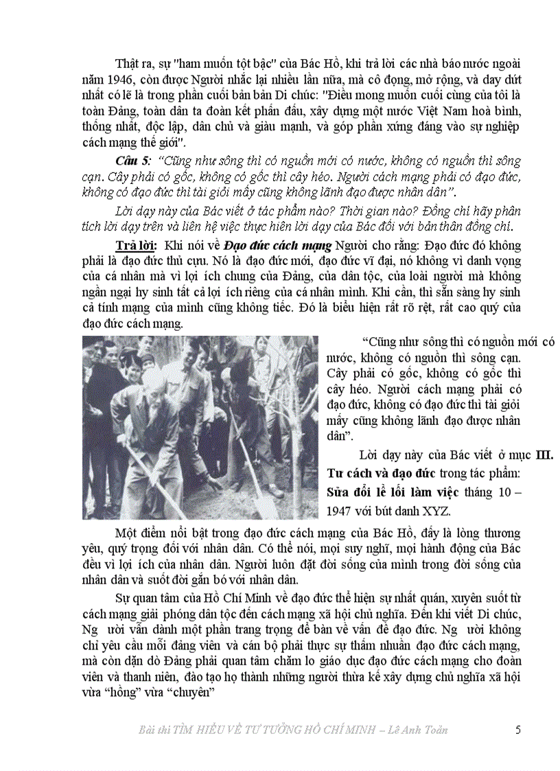 image for page Bài thi TÌM HIỂU TƯ TƯỞNG HỒ CHÍ MINH Giải KK tỉnh