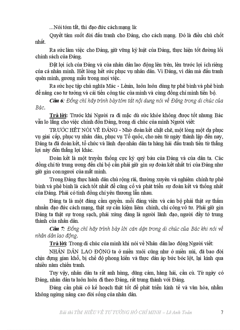 image for page Bài thi TÌM HIỂU TƯ TƯỞNG HỒ CHÍ MINH Giải KK tỉnh