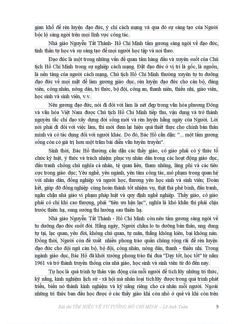 image for page Bài thi TÌM HIỂU TƯ TƯỞNG HỒ CHÍ MINH Giải KK tỉnh