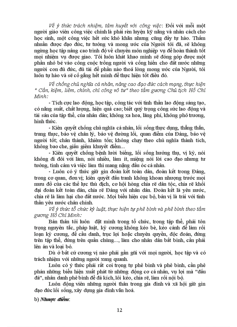 image for page Bản thu hoạch tự liên hệ và phương hướng phấn đấu rèn luyện của đảng viên công chức