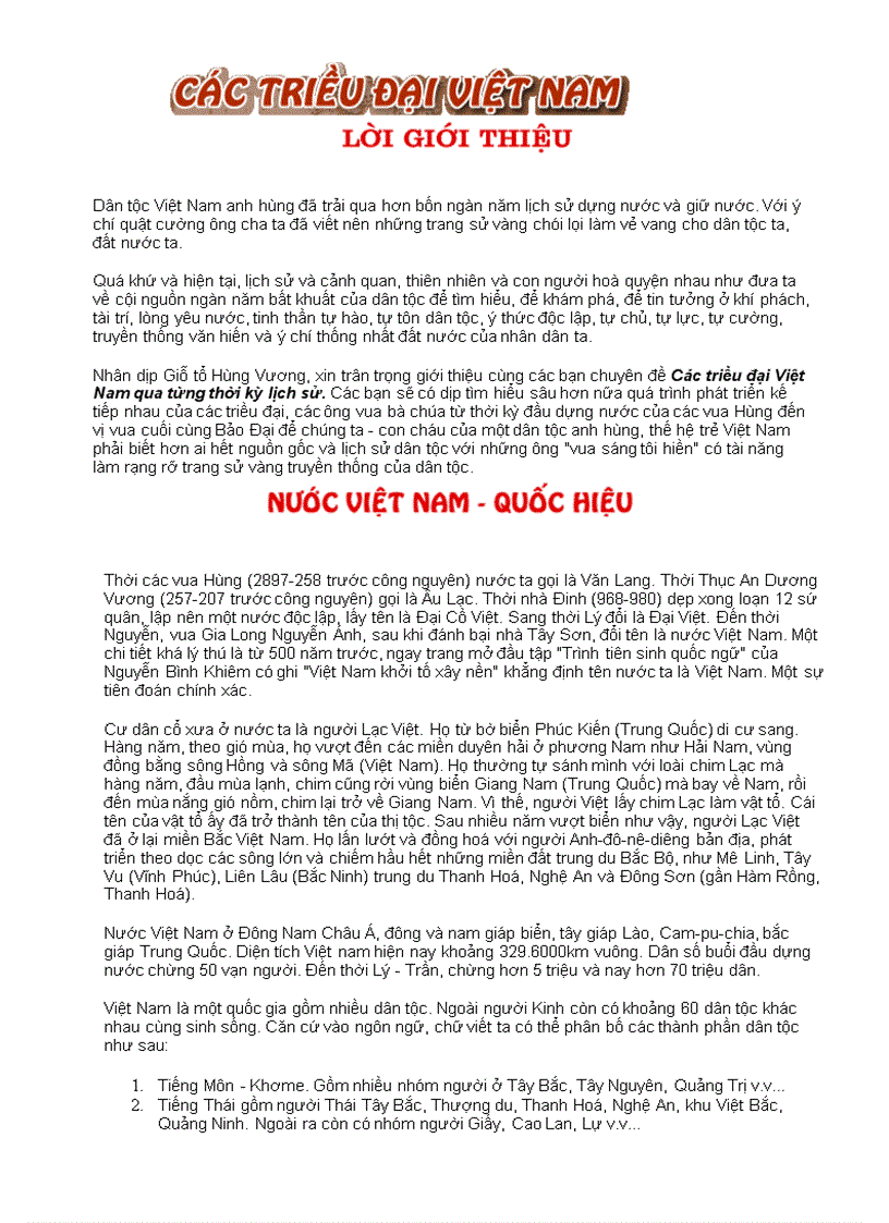 image for page Các Triều Đại Việt Nam