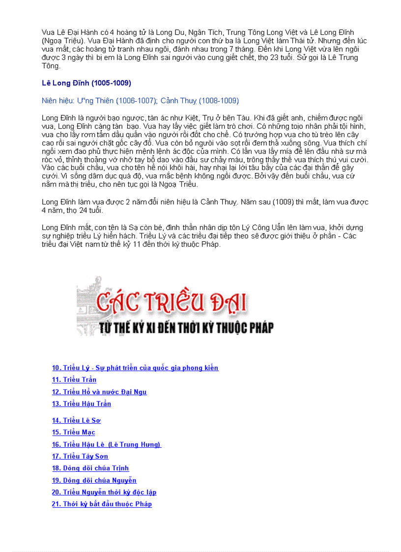 image for page Các Triều Đại Việt Nam