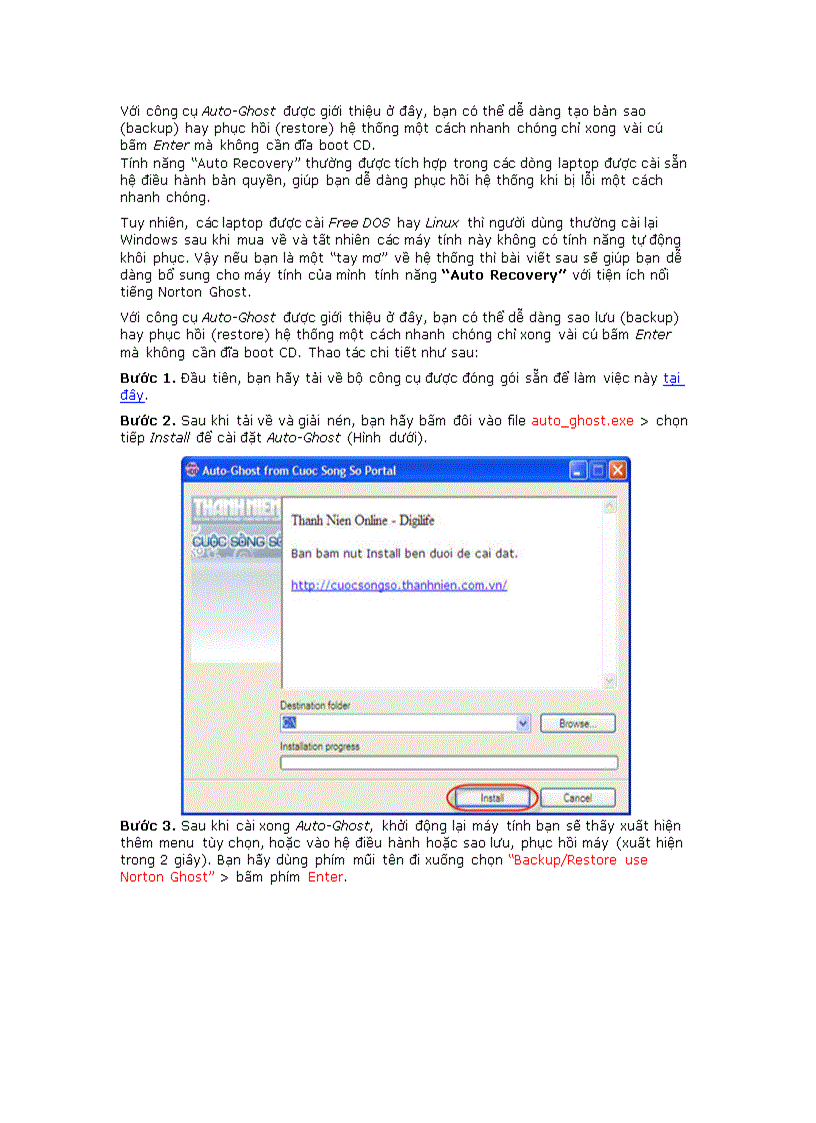 image for page Cách ghosh tự động