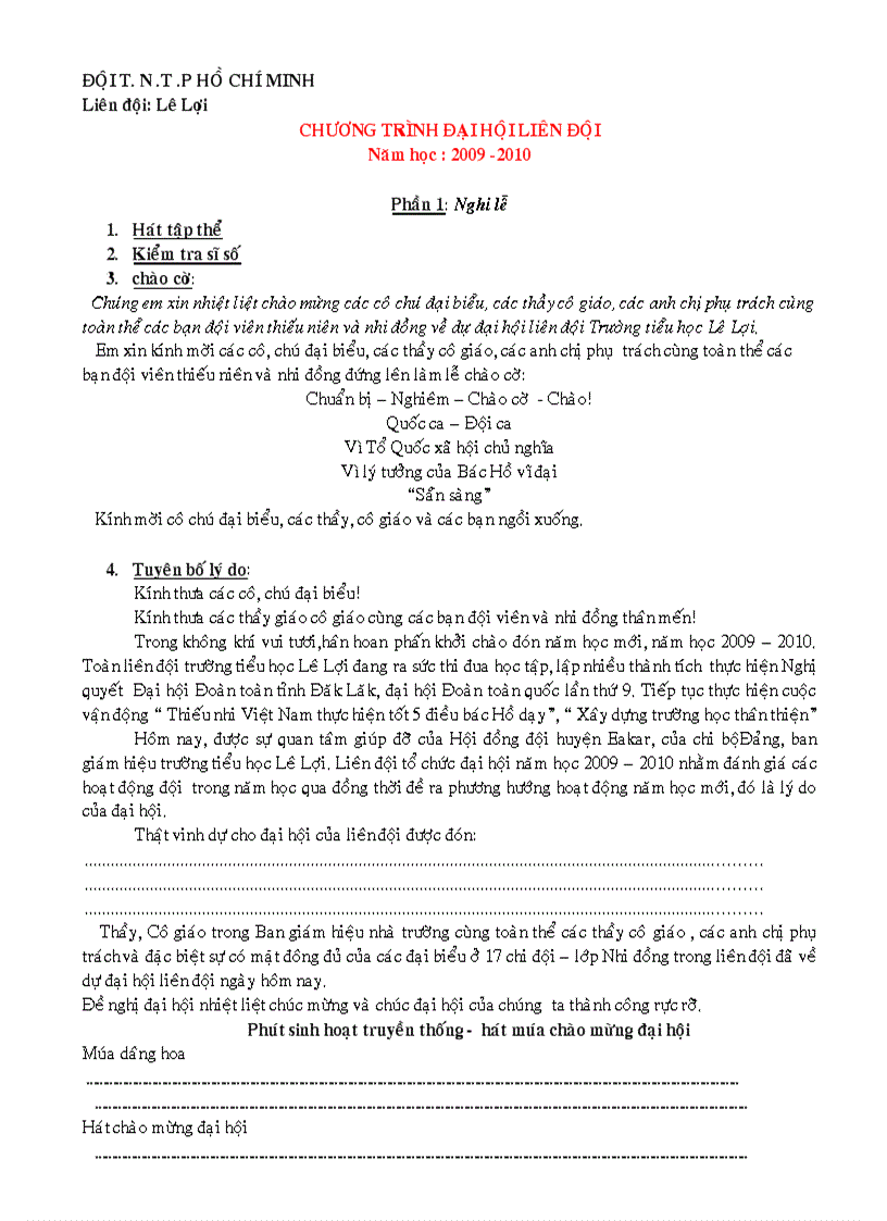 image for page Chương trình ĐH Liên đội