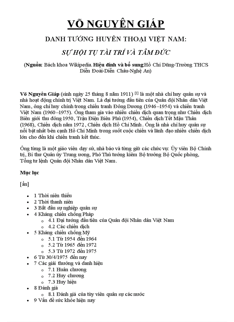 image for page Danh tướng Việt Nam Võ Nguyên Giáp Hồ Chí Dũng THCS Diễn Đoài Diễn Châu Nghệ An gửi lên