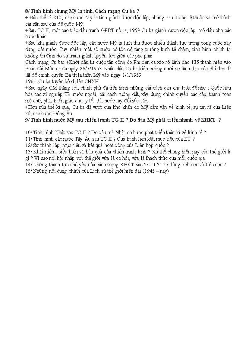 image for page Đề cương ôn tập sử 9 học kì I