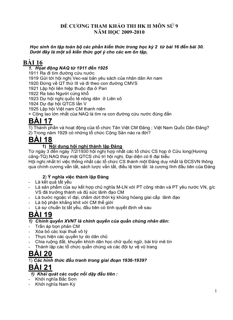 image for page Đề cương sử 9 hk2