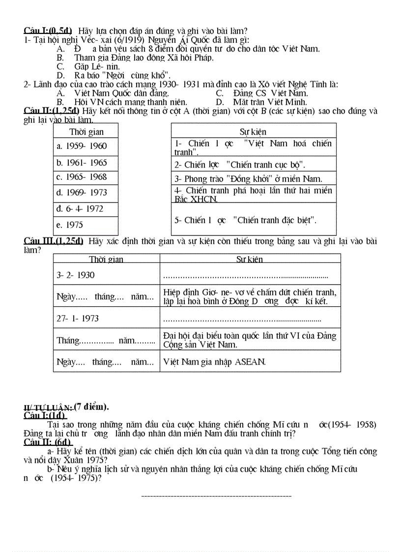 image for page Đề kiểm tra lịch sử 6 7 8 9 kì II