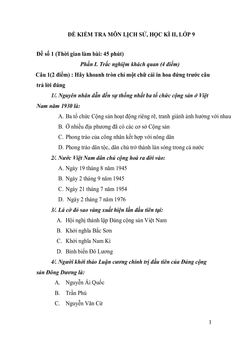 image for page Đề thi HKII Lịch sử 9 1