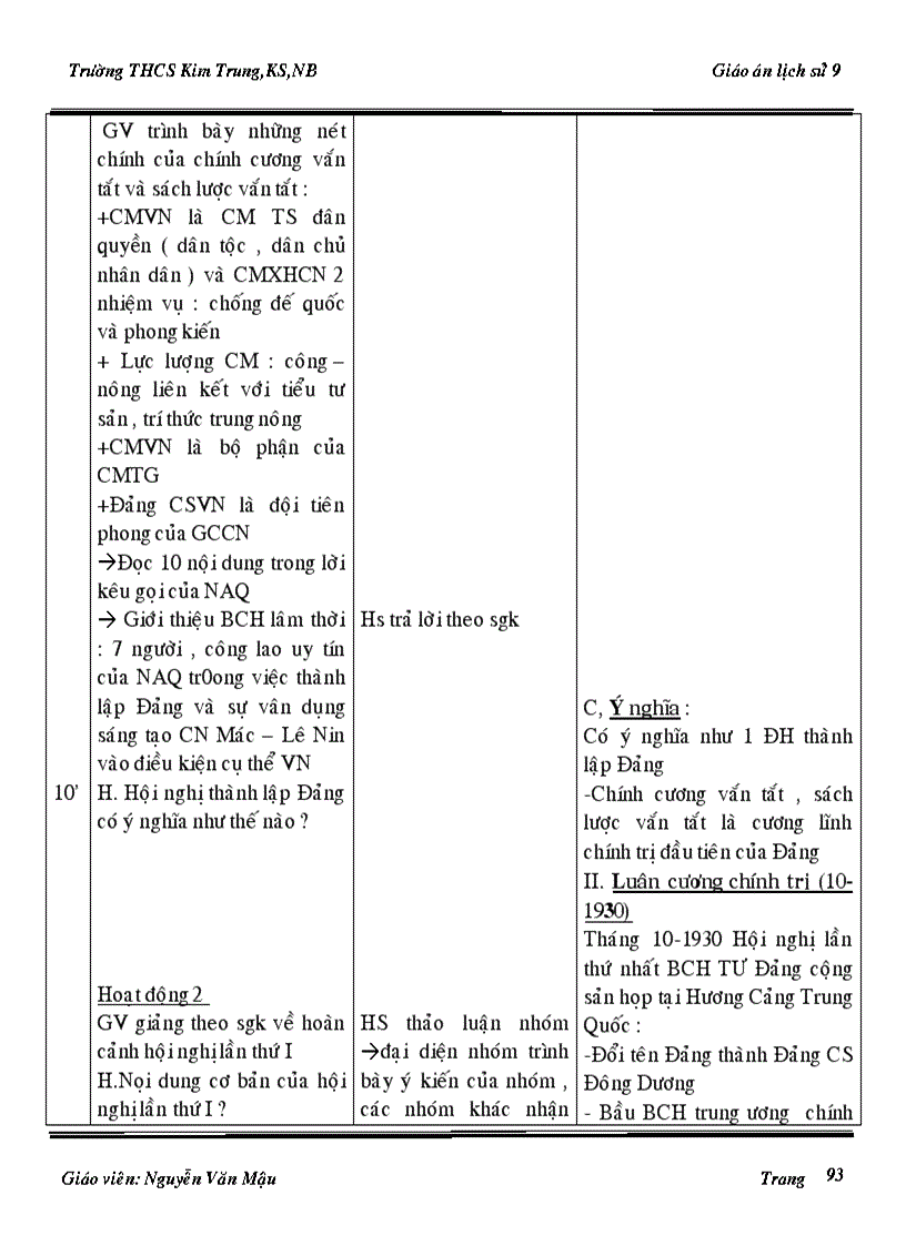 image for page Giao an Su 9 3 cot