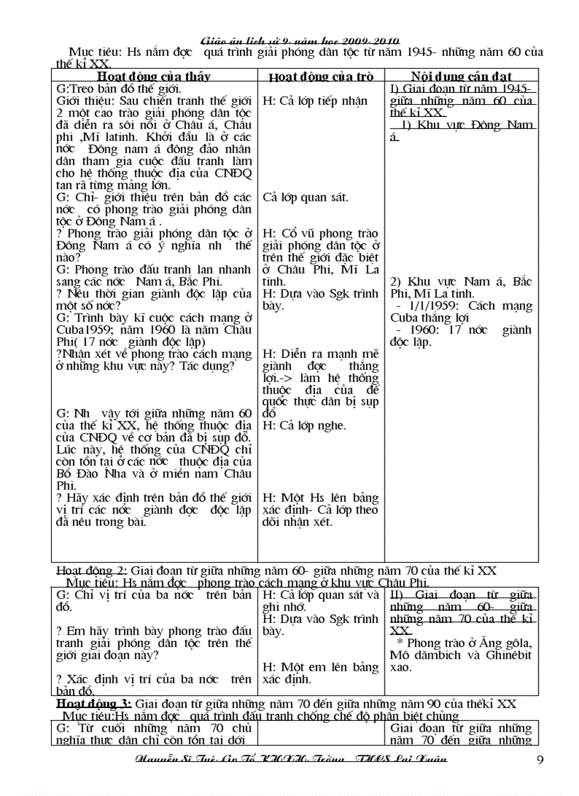 image for page Giao an su 9 3 cot 1