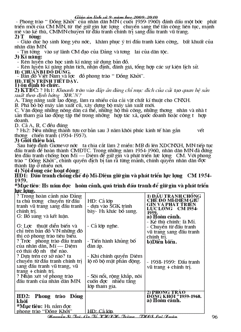 image for page Giao an su 9 3 cot 1