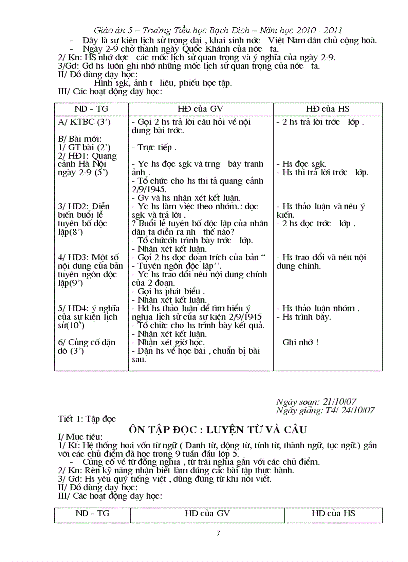 image for page Giáo án 5 Tuần 10 13