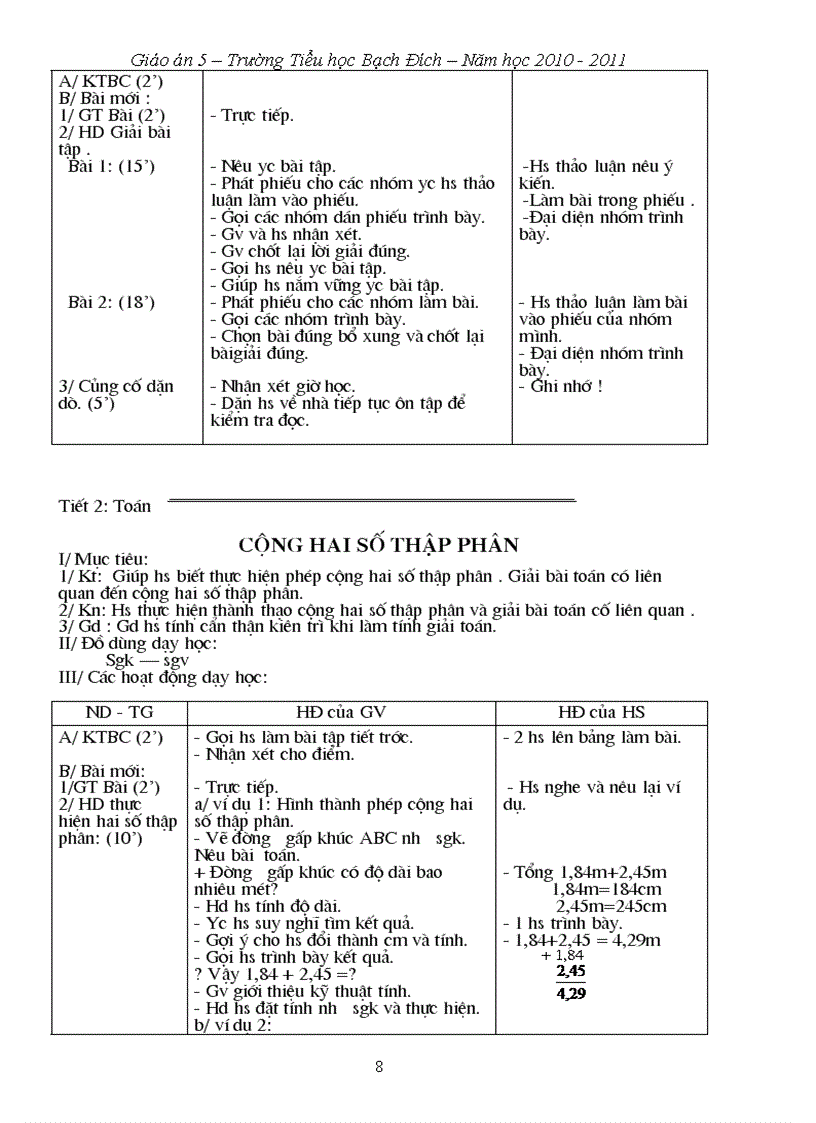 image for page Giáo án 5 Tuần 10 13