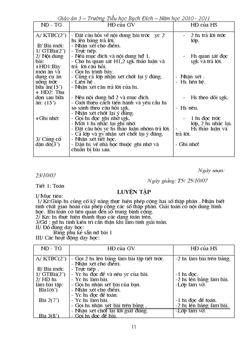 image for page Giáo án 5 Tuần 10 13