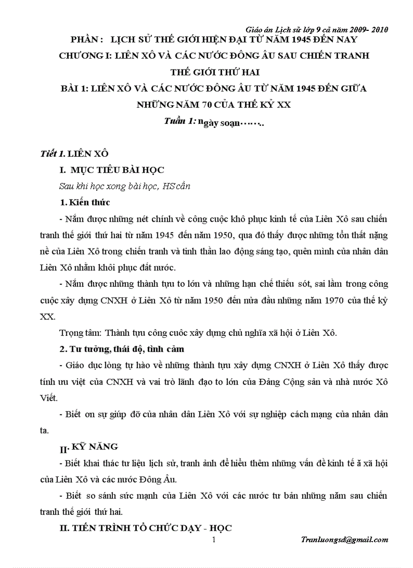 image for page Giáo án Lịch su 9 cả năm 2009 2010