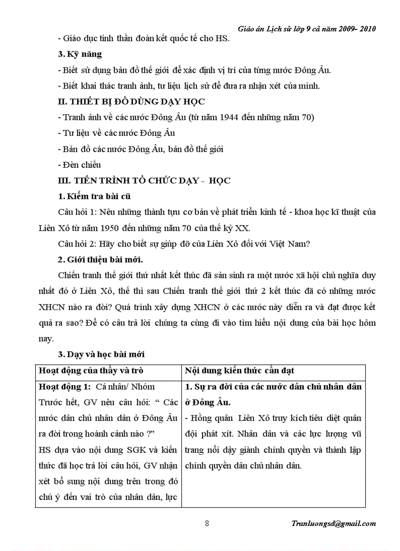 image for page Giáo án Lịch su 9 cả năm 2009 2010