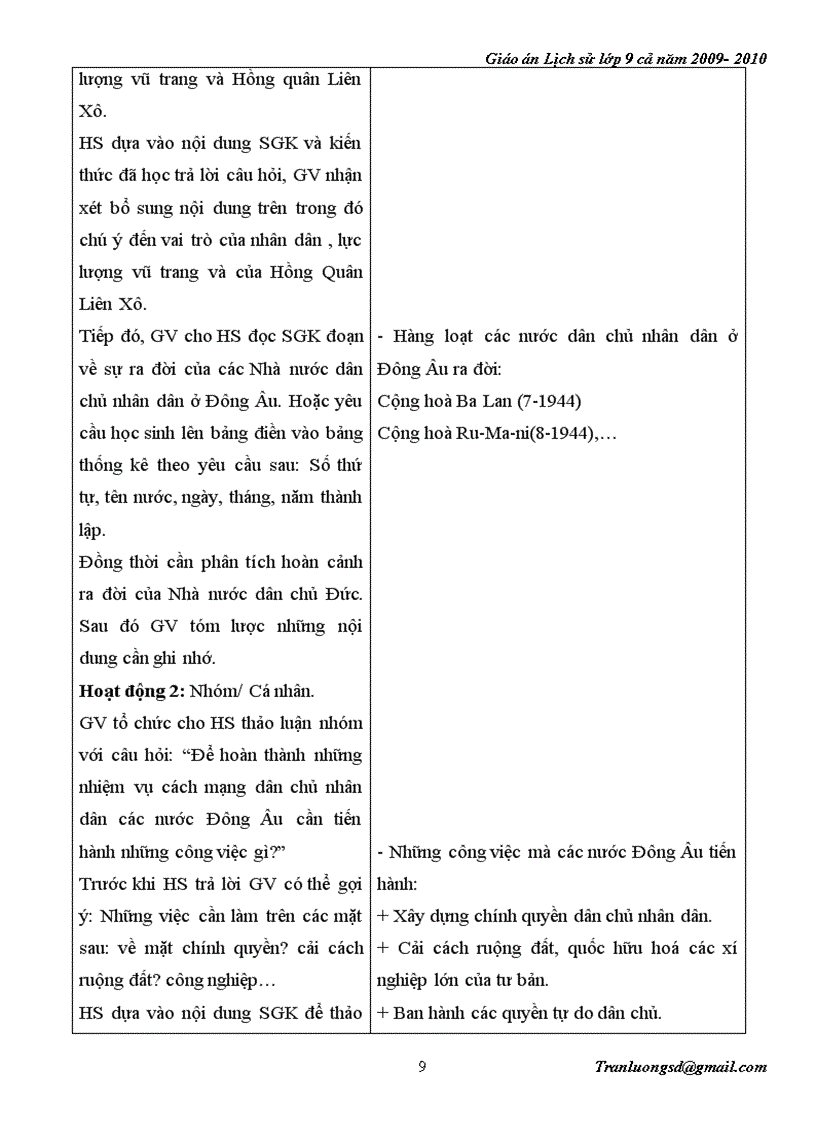 image for page Giáo án Lịch su 9 cả năm 2009 2010