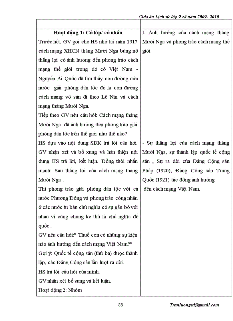 image for page Giáo án Lịch su 9 cả năm 2009 2010