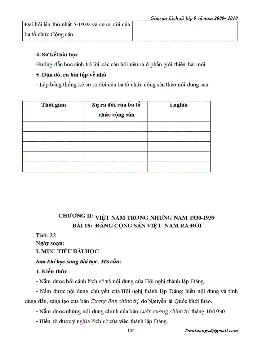 image for page Giáo án Lịch su 9 cả năm 2009 2010