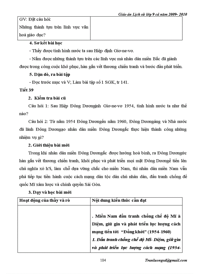 image for page Giáo án Lịch su 9 cả năm 2009 2010