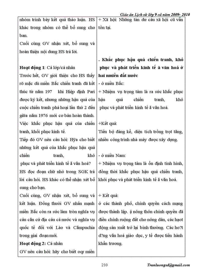image for page Giáo án Lịch su 9 cả năm 2009 2010