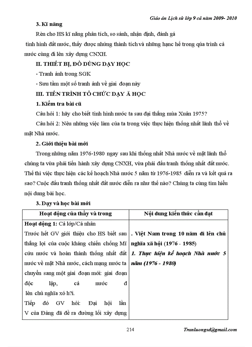 image for page Giáo án Lịch su 9 cả năm 2009 2010