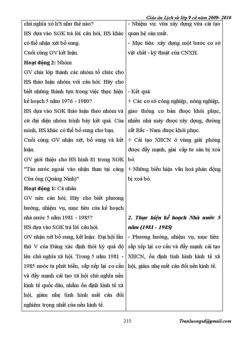 image for page Giáo án Lịch su 9 cả năm 2009 2010