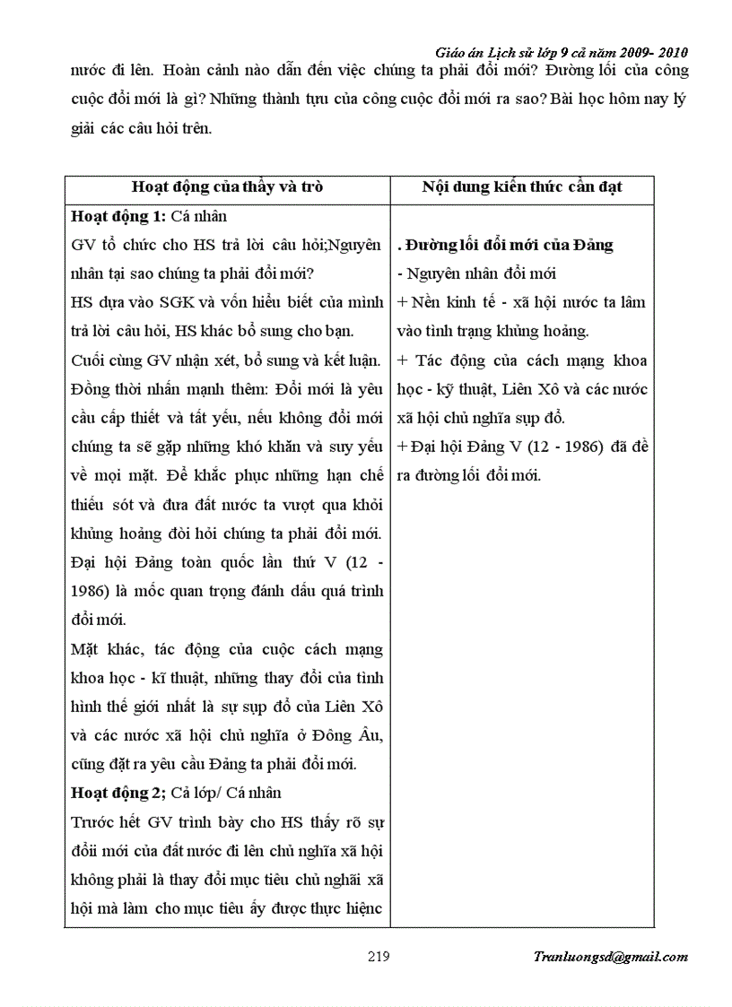 image for page Giáo án Lịch su 9 cả năm 2009 2010