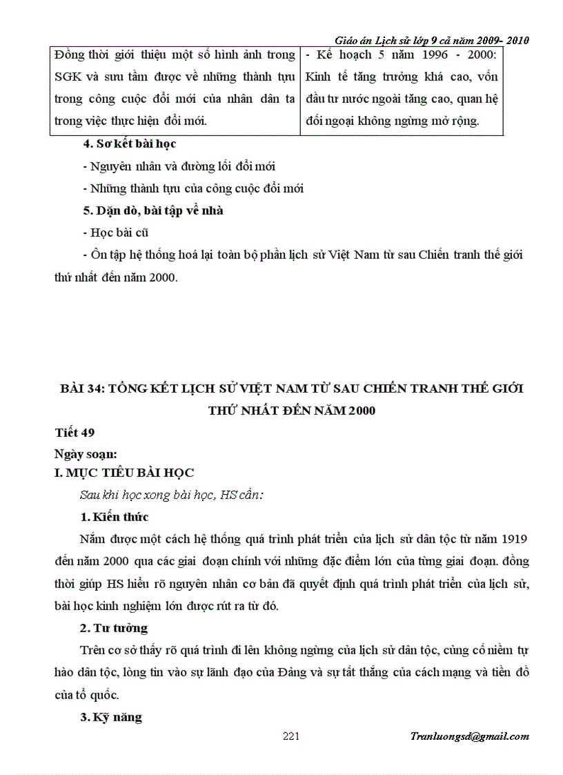 image for page Giáo án Lịch su 9 cả năm 2009 2010