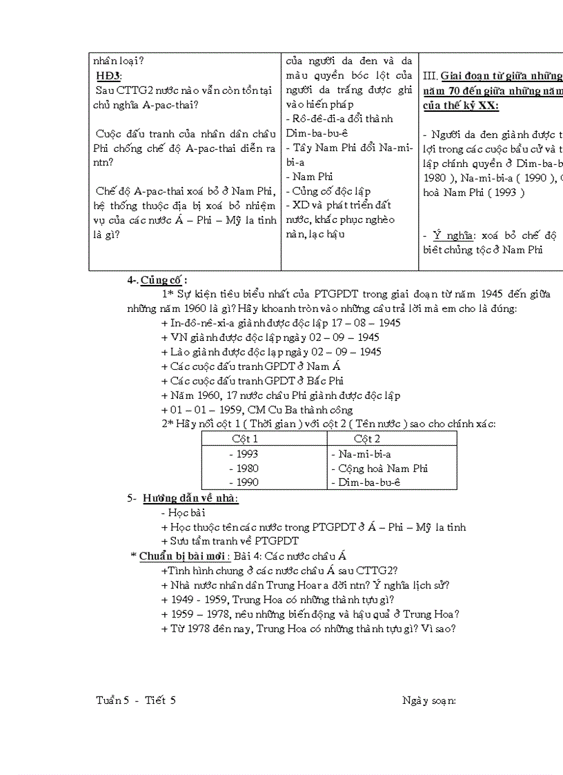 image for page Giáo án Lịch sử 9 cả năm 3 cột