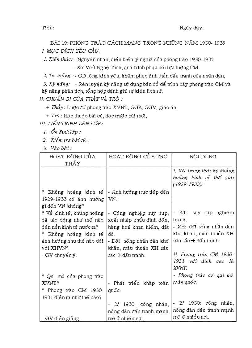 image for page Giáo án Lịch sử 9 chuẩn kiến thức kỹ năng